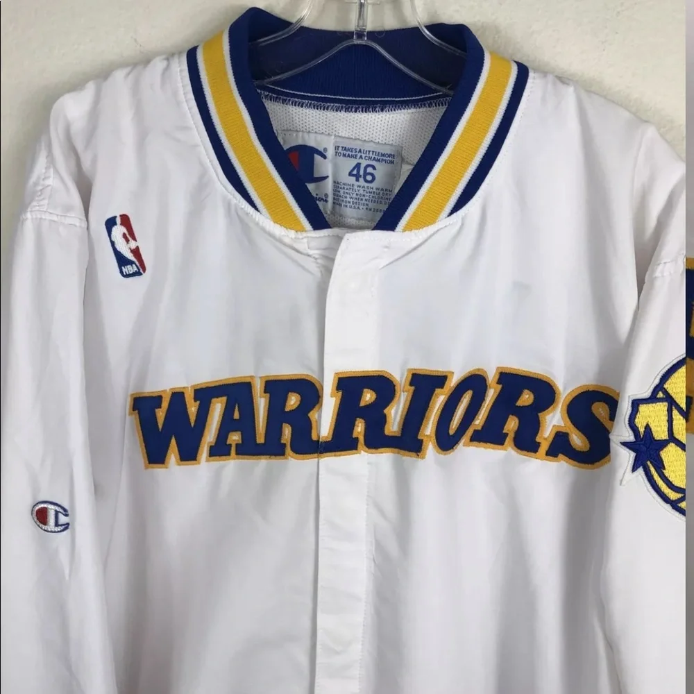 Golden State Warriors Vtg 90s Team Issued Champion Warmup Jacket Size 46 XL - Picture 2 of 12